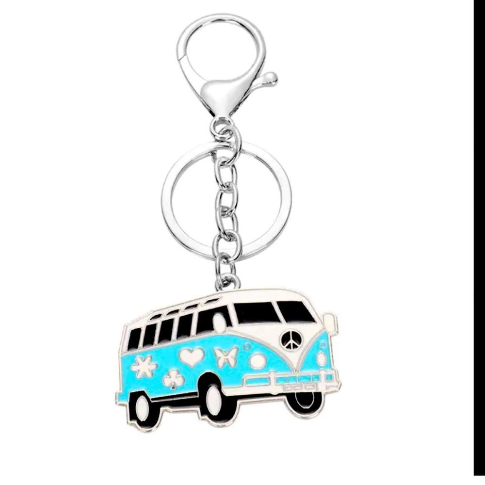 VOLKSWAGEN FLOWER BUS KEYCHAIN